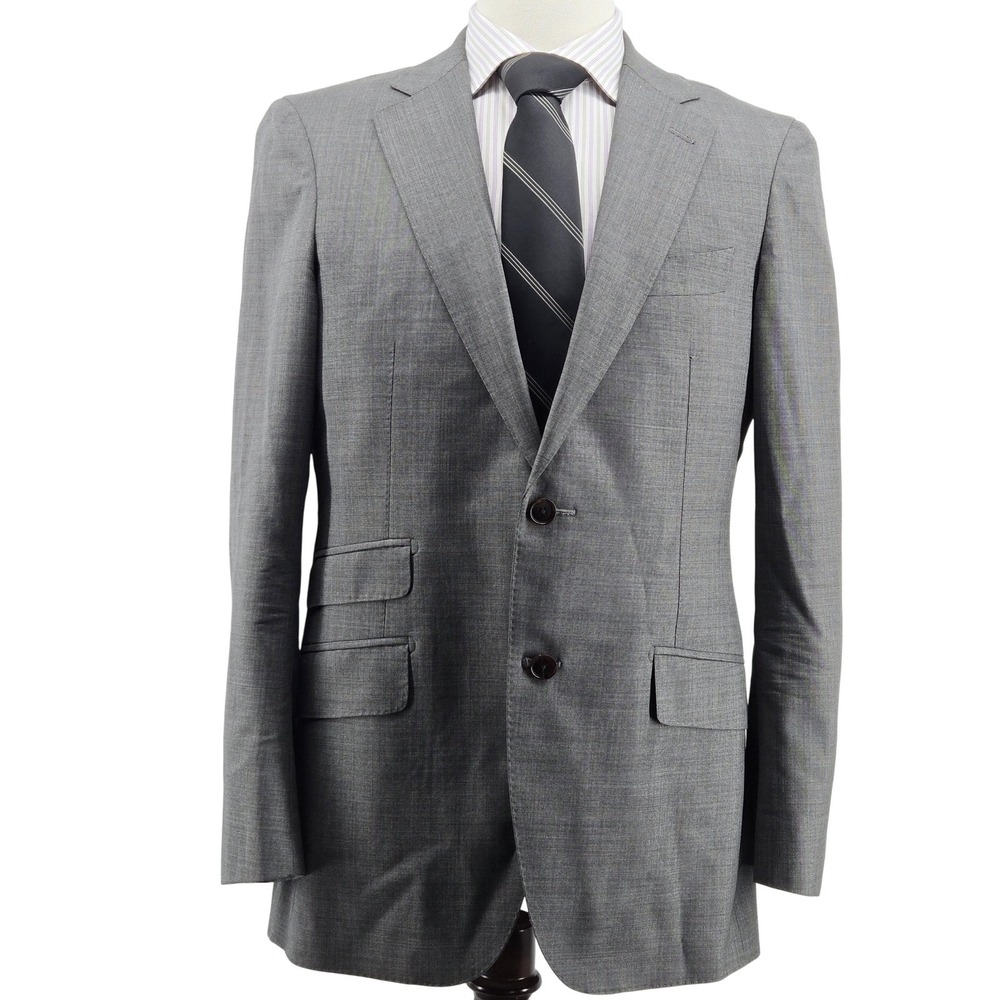 Suitsupply Suit Jacket Mens 46 Gray Wool Single-Breasted 2 Button Made In China